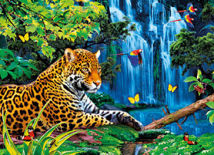 Clementoni-Puzzle 1000 Teile: 3D Magic Puzzle - Jaguar im Dschungel