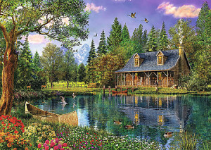 Trefl Puzzle-Puzzle 4000 Teile: Idyllische Hütte am See
