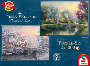 Schmidt-Spiele-Puzzle 1000 Teile: Frühjahr und Winter in Lamplight Manor (2x 1.000 Teile)
