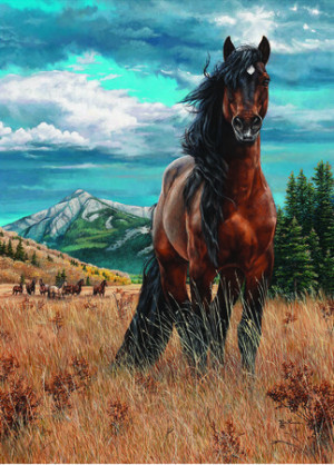 Wildpferde in der Landschaft