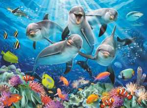 Ravensburger-Puzzle 500 Teile: Delfine im Korallenriff