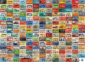 Eurographics-Puzzle 1000 Teile: Bunte VW Bulli Welt