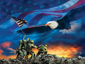 Sunsout-Puzzle 500 Teile: Hissen der amerikanischen Flagge