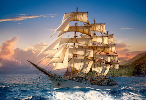 Castorland-Puzzle 1500 Teile: Segeln im Sonnenuntergang