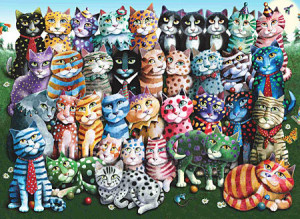 Vereinte Katzenfamilie