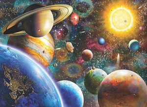 Perre-Puzzle 1000 Teile: Weltall mit Planeten