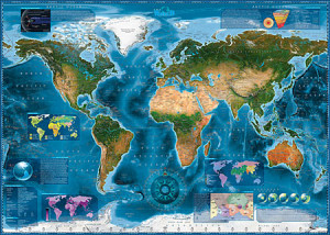 Heye-Puzzle 2000 Teile: Satelliten-Weltkarte