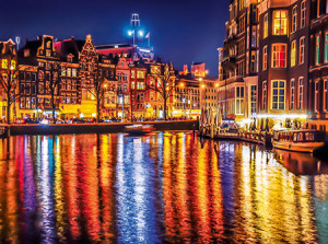 Clementoni-Puzzle 500 Teile: Amsterdam bei Nacht