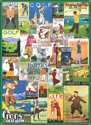 Eurographics-Puzzle 1000 Teile: Alte Golf - Werbeplakate