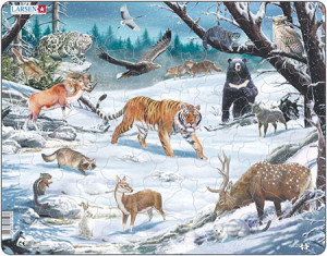 Larsen-Puzzle 66 Teile: Tiere in Sibirien und Fernost