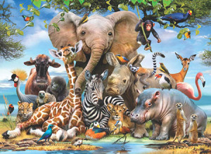 Perre-Puzzle 1000 Teile: Afrikanische Tiere