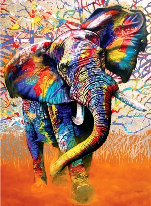 Perre-Puzzle 1000 Teile: Bunter Elefant