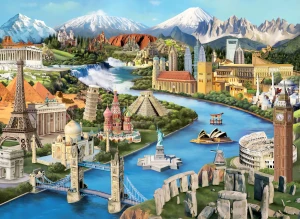 Perre-Puzzle 2000 Teile: Populäre Wahrzeichen