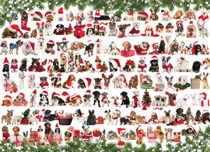 Eurographics-Puzzle 1000 Teile: Hunde in Weihnachtsstimmung