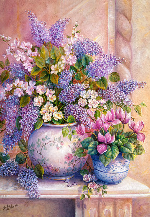 Castorland-Puzzle 1500 Teile: Lila Blumen in einer Vase