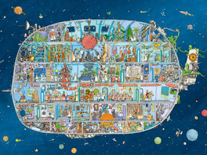 Heye-Puzzle 1500 Teile: Verrücktes Raumschiff