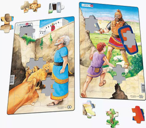 Larsen-Puzzle 28 Teile: David und Goliath