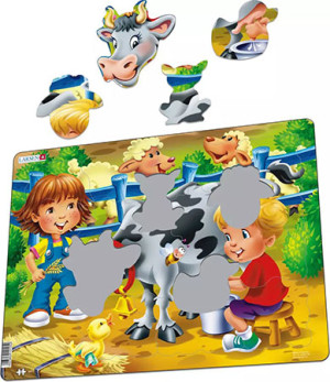 Larsen-Puzzle 18 Teile: Ferien auf dem Bauernhof- Kuh
