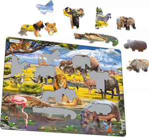 Larsen-Puzzle 43 Teile: Savanne - Am Fuße des Kilimandscharo