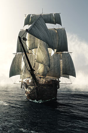 Majestätisches Segelschiff