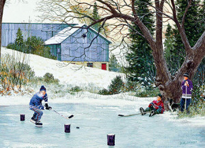 Hockey-Übungen im Winter