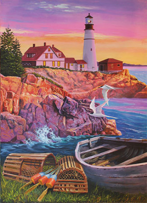 Cobble Hill-Puzzle 275 Teile: Leuchtturm in der Bucht