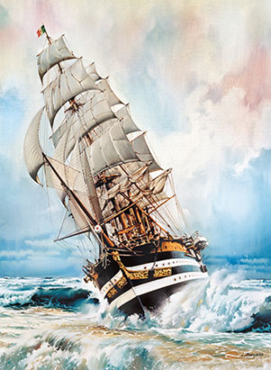 Clementoni-Puzzle 1000 Teile: Segelschiff Amerigo Vespucci