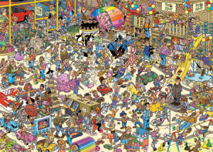 Jumbo-Puzzle 1000 Teile: Trubel im Spielzeugladen