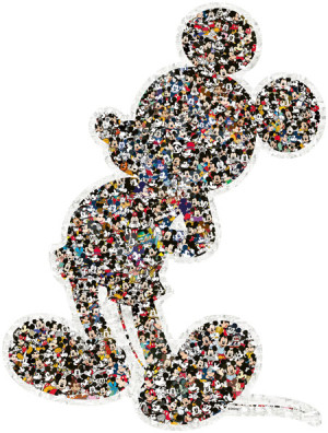 Ravensburger-Puzzle 1000 Teile: Shaped Micky Maus