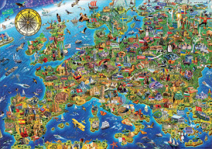 Educa-Puzzle 500 Teile: Verrücktes Europa