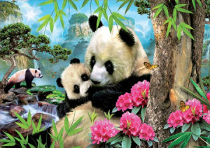Educa-Puzzle 1000 Teile: Pandafamilie