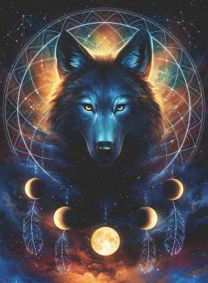 Ravensburger-Puzzle 500 Teile: Leuchtender Wolf
