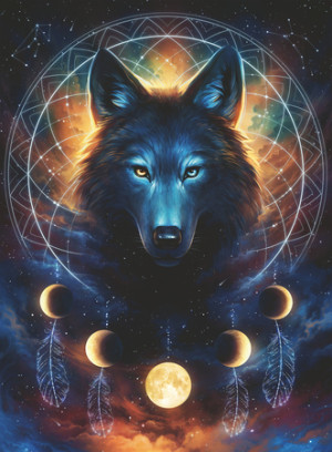 Leuchtender Wolf