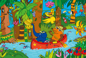Schmidt-Spiele-Puzzle 100 Teile: Die Maus - Im Dschungel