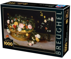 Blumen in einem Korb und einer Vase, Bruegel