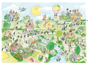 Akena-Puzzle 1080 Teile: Musikdorf