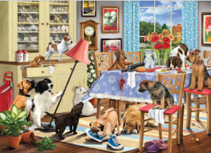 Otter House-Puzzle 1000 Teile: Chaos Hunde im Esszimmer