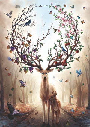 Ravensburger-Puzzle 1000 Teile: Magischer Hirsch