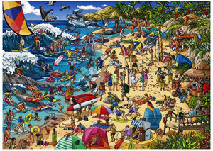Überfüllter Strand