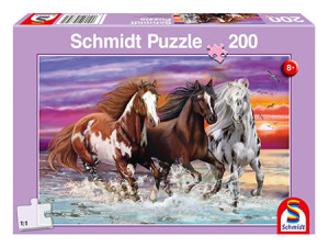 Schmidt-Spiele-Puzzle 200 Teile: Wildes Pferde-Trio