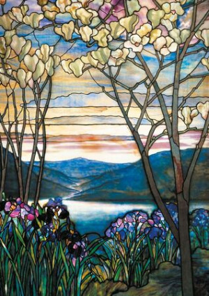Magnolien und Iris, Tiffany