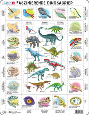 Larsen-Puzzle 35 Teile: Double Challenge - Faszinierende Dinosaurier