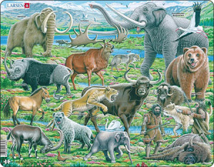 Larsen-Puzzle 66 Teile: Schaupuzzle - Wildnis zur Zeit der Neandertaler