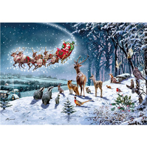 Otter House-Puzzle 500 Teile: Magisches Weihnachten