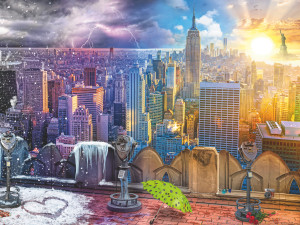 Ravensburger-Puzzle 1500 Teile: New York im Winter und Sommer