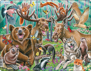 Larsen-Puzzle 42 Teile: Fröhliche Waldtiere
