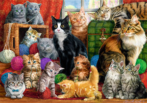 Trefl Puzzle-Puzzle 1000 Teile: Katzenzimmer