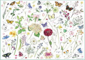 Otter House-Puzzle 1000 Teile: Blumen und Schmetterlinge