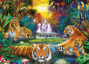 Eurographics-Puzzle 500 Teile: Ein Garten Eden für Tiger