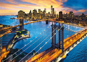 Clementoni-Puzzle 1000 Teile: New York bei Nacht - fluoreszierend